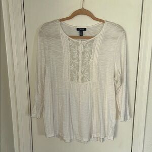Chaps White Blouse Classic Elegance